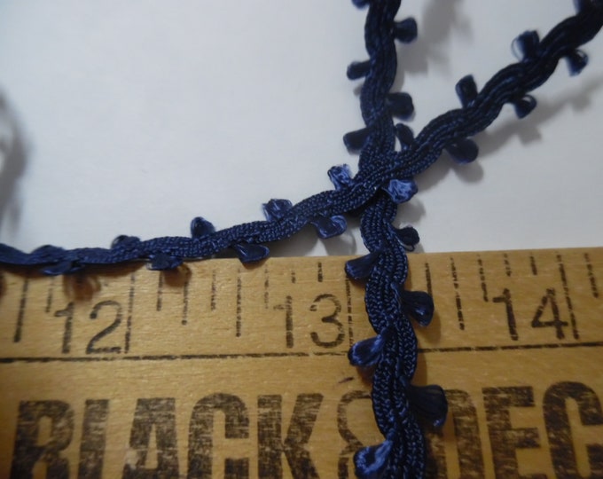 Vintage Passementerie Braid~Navy Blue~1/4"Wide~By The Yard~100% Rayon~Flapper