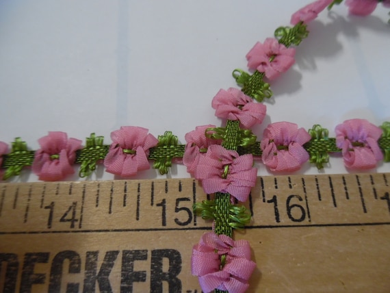 Silky Flower Trim~Dusty Rose Pink~1/2"~By The Yard~Doll Trim~Ricoco~Millinery