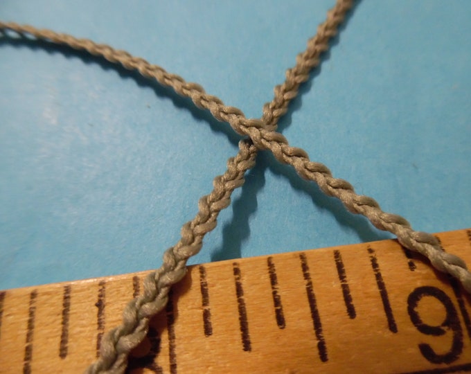 Imported Knobbly Braid~100% Nylon~2.5MM wide~Light Sage~3 Yards~Doll Dress and Hat Trim!