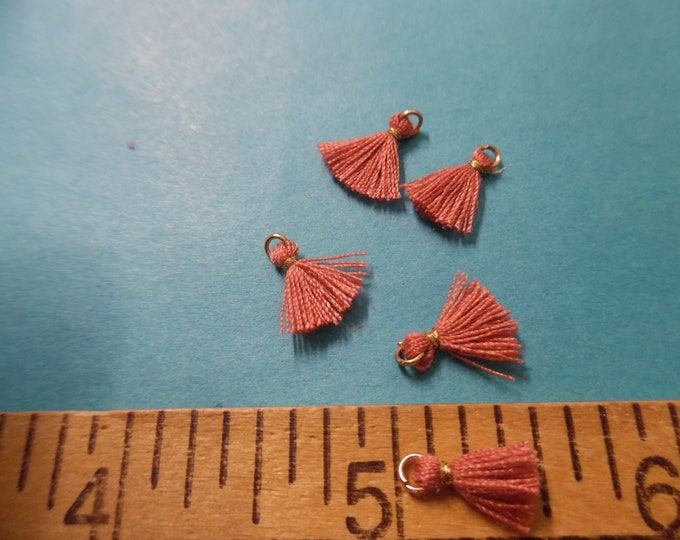 Itty Bitty Tassels~ Antique Rose~Set of Five~Tiniest I Can Find~Great 4 Adorning Doll Clothing~Accesories~Modern, Antique, & Vintage Dolls