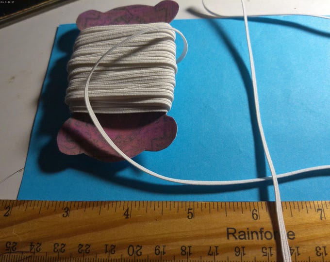 Tiny 1/8" Elastic~White~Ten Yards~Great Size for Dolls
