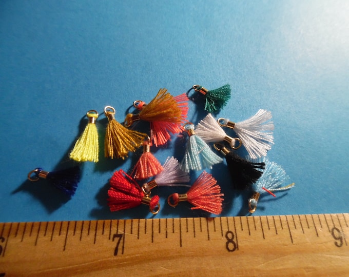 Itty Bitty Tassel Assortment~Mixed Colors~15PC's~Great 4 Adorning Doll Clothing~Accesories~Modern, Antique, & Vintage Dolls