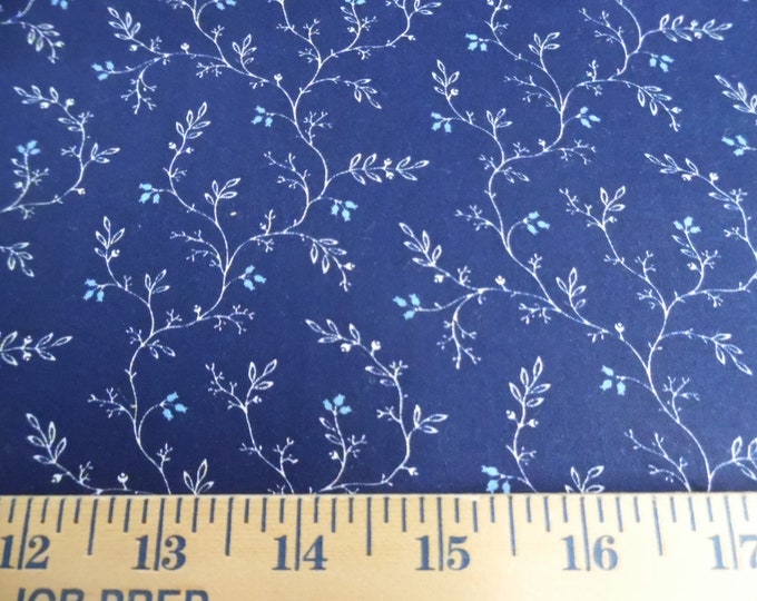 Tiny Vine Print Calico~Shades of Blue~Quilters Choice Cotton~12"x44"~Doll Fabric