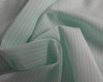 Pima Cotton Voile~White Pinstripes on Mint Green~Silky Hand~18"x29"