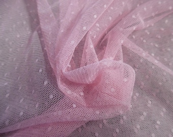 Soft De Lis Netting~Nylon~Sheer~Baby Pink~12"x64"~Doll Fabric~Great For Overlays