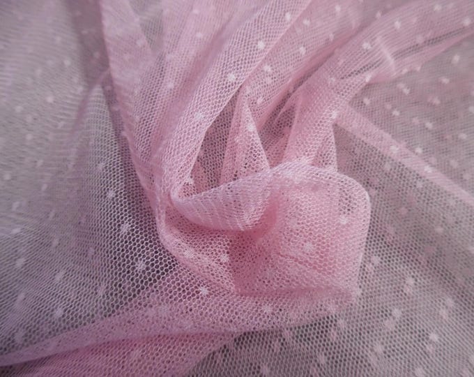 NEW COLOR! Soft De Lis Netting~Nylon~Sheer~Baby Pink~12"x64"~Doll Fabric~Great For Overlays