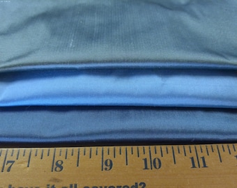 STASH BUILDER~Silk Taffeta in Three Shades of Blue~1/3 YD Total