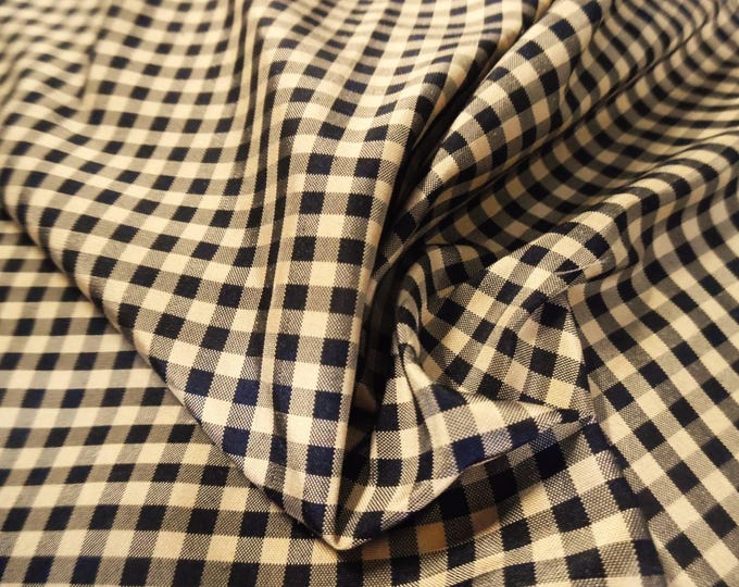 Tiny Check Silk Taffeta~Black & Tan~18"x27"~Doll Fabric~Modern to Antique Dolls