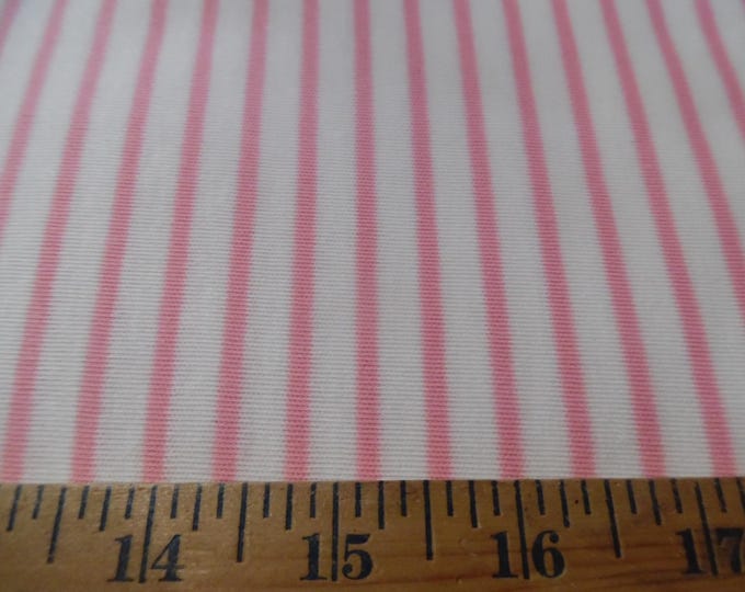 Cotton/Poly Knit Jersey~Bubblegum Pink Pinstripes on White~18"x36"
