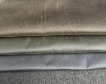 STASH BUILDER~Silk Taffeta in Three Metal Colors~Assortment ~1/3 YD Total
