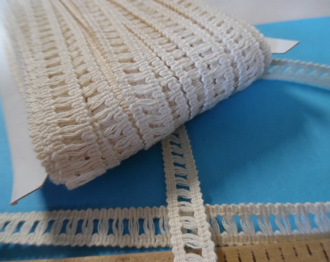 Cotton Entredeux Lace~Natural~3/8"x 3 Yards~Dress Trim