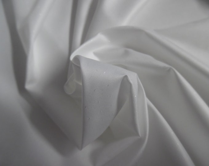 Faux Silk Taffeta~Jacquard Pindots~Pearl White~Polyester~Great for Modern/Vintage Fashion Dolls~Lining Fabric