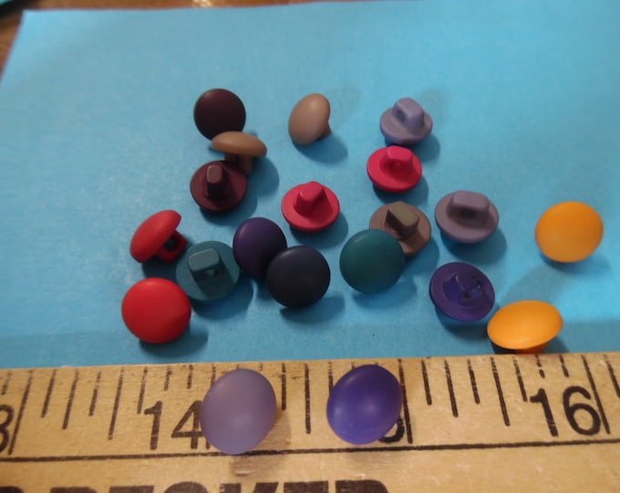 9MM Acrylic Shank Buttons Multi Color Assortment~20 Pieces~Dolls