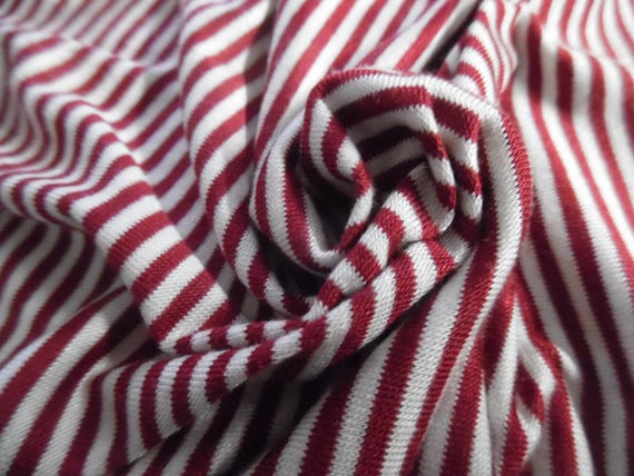 Tiny Stripe Jersey Knit~Dark Red/White~12"x33"~Great For Christmas!