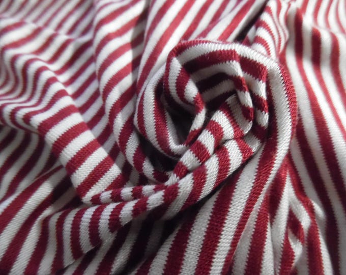 Tiny Stripe Jersey Knit~Dark Red/White~12"x33"~Great For Christmas!