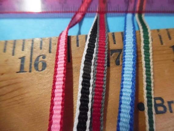 Vintage 1950's Ribbon Braid~Assortment B~Five Color Combos~10 Yards~1/8"wide