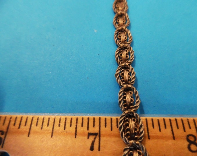 NEW! Imported From Italy~ Passementerie Twisted Rope Braid~Antique Brown~Rayon~1/4"x1yd~Soft & Silky