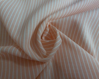 Pima Cotton Voile~White Pinstripes on Peach~Silky Hand~18"x29"