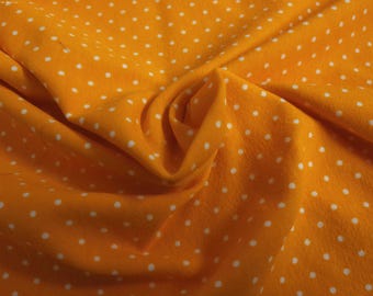 LAST! Cotton/Poly Knit Jersey~Tiny White Pindots on Pumpkin Orange~13"x29"