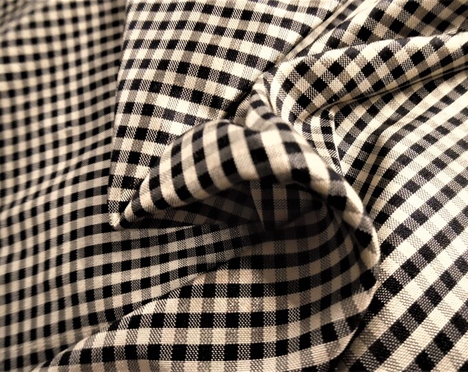 ALMOST GONE! High End Silk Taffeta~Tiny Black/Cream Checks~15"x27"~DollS~Miniatures