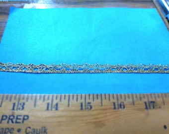 Small Metallic Gold Lace~Cotton/Rayon~3/8"Wide~BY THE YARD