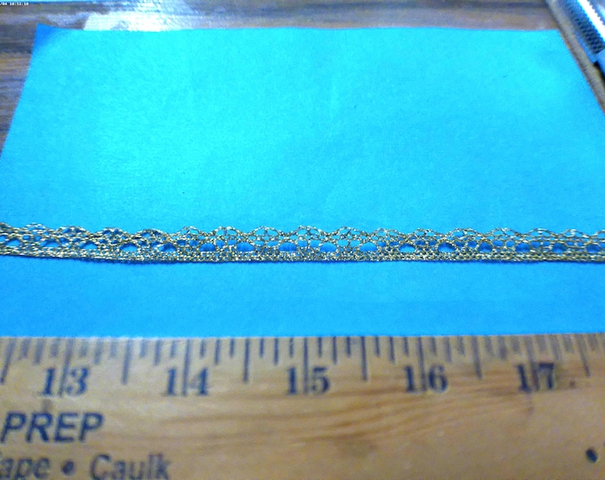 Small Metallic Gold Lace~Cotton/Rayon~3/8"Wide~BY THE YARD