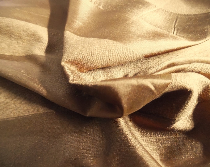 100% Silk Shantung~Multi Ribbon Stripes~Shades of Brown~21"x27"