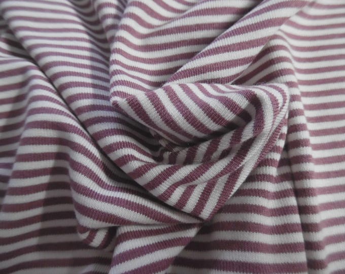 Tiny Stripe Jersey Knit~Plum/White~18"x33"