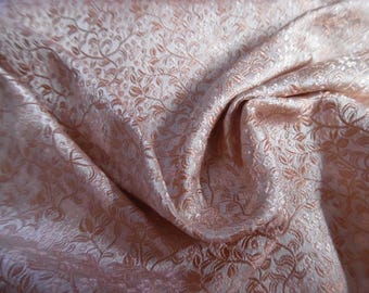 100% Silk Jacquard Brocade~Miniature Scale~Allover Floral~Shades Pink/Pearl~19"x20"~Japan~KS171