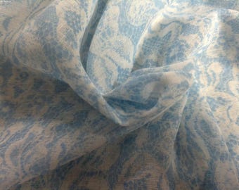 Vintage Cotton Voile~Light Blue/White~Soft~Sheer~18"x45"