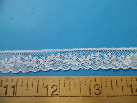 Delicate French Lace~9/16"~Floral Design~White~BTY~Doll Trim~Heirloom Sewing~Lace W