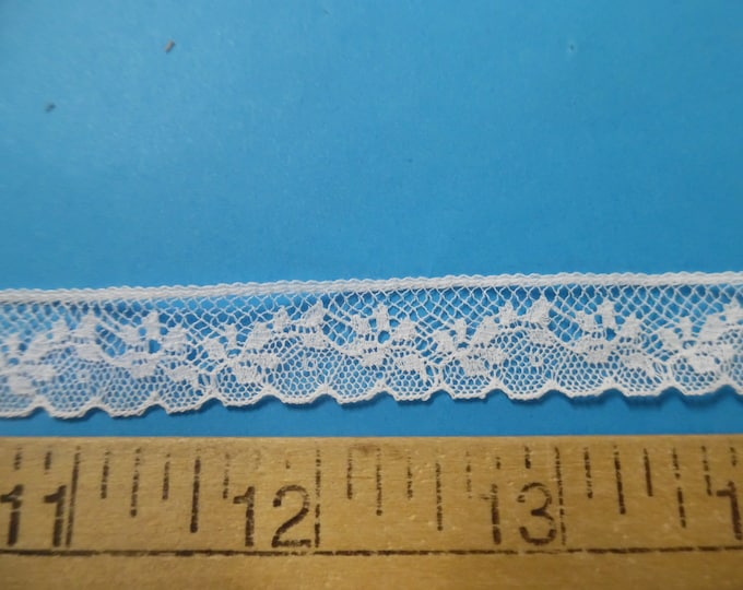 NEW for April! Delicate French Lace~9/16"~Floral Design~White~BTY~Doll Trim~Heirloom Sewing~Lace W