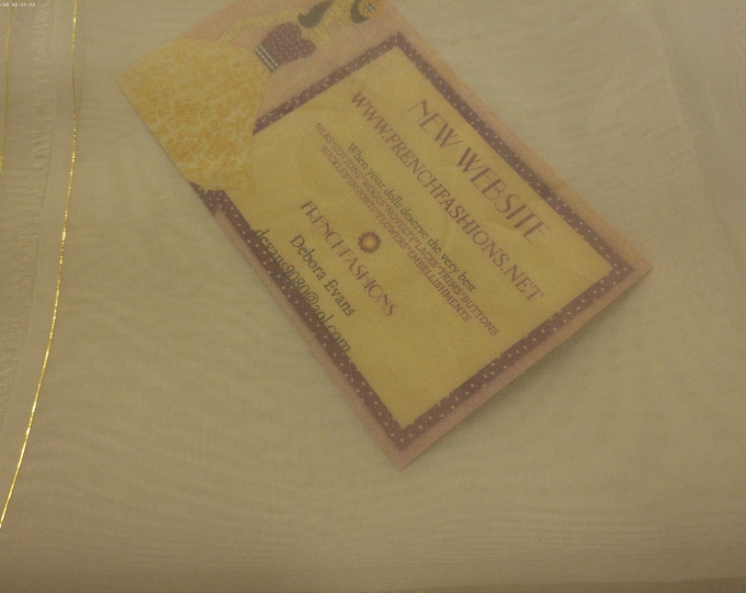 Silk Organdy~Bright White~Sheer~18"x52"~Doll Fabric