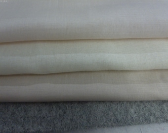 Stash Builder Lot! 100% Cotton Voiles~Neutral Colors~1/2 Yd  Total~Great for Doll Clothes
