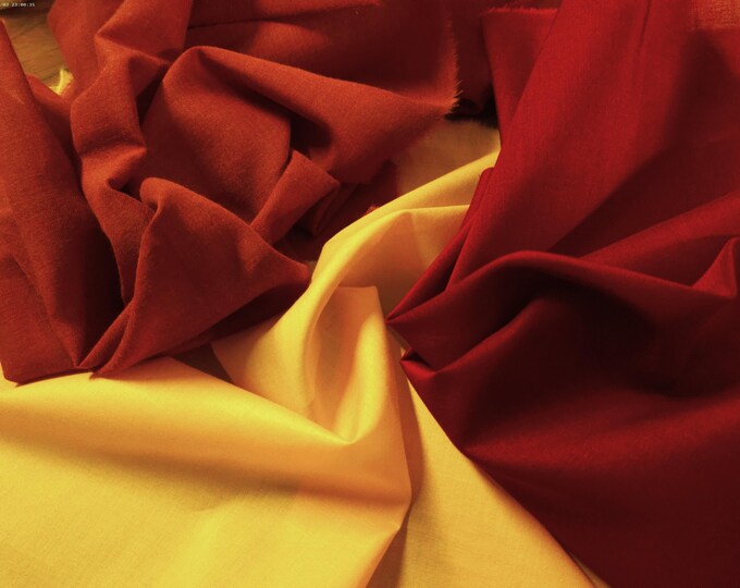 Stash Builder Lot!  100% Cotton Voiles~Fall Colors~3 Colors/1/2YD~Great for Doll Clothes