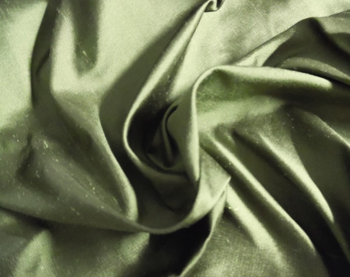 Silk Shantung Taffeta~Moss Green~9"x27"~Doll Fabric