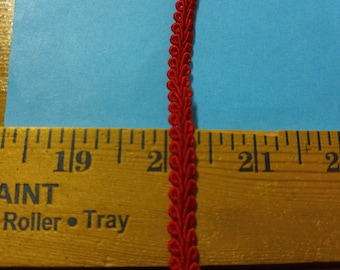 Vintage Miniature Baby Gimp~Christmas Red~Rayon Blend~5/16"~Can Be Divided~By The Yard~Dolls~Miniatures