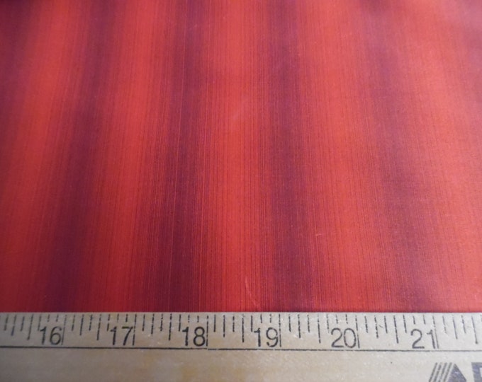 Silk Shantung Faille Weave Suiting~Shades of Red Shadow Stripe~18"x27"~Medium Weight