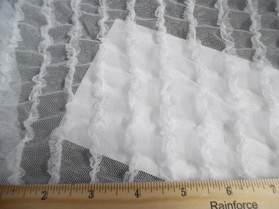 Soft Nylon Ruffled Netting~Eggshell~15"x32"~Sheer~Slips~Overlays
