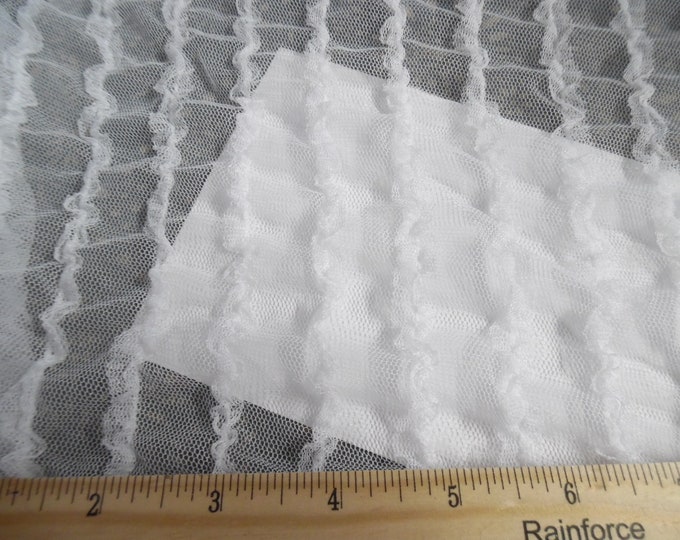 Soft Nylon Ruffled Netting~Eggshell~15"x32"~Sheer~Slips~Overlays