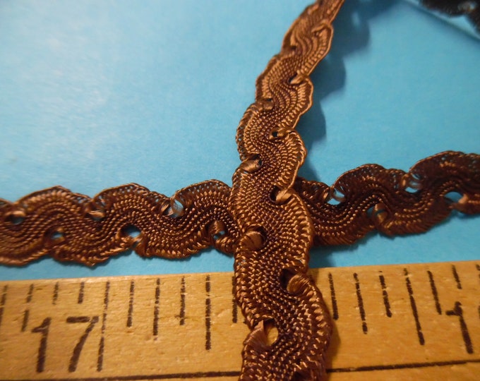 Vintage Passementerie Braid~Chocolate Brown~7/16"Wide~By The Yard~100% Rayon~Flapper