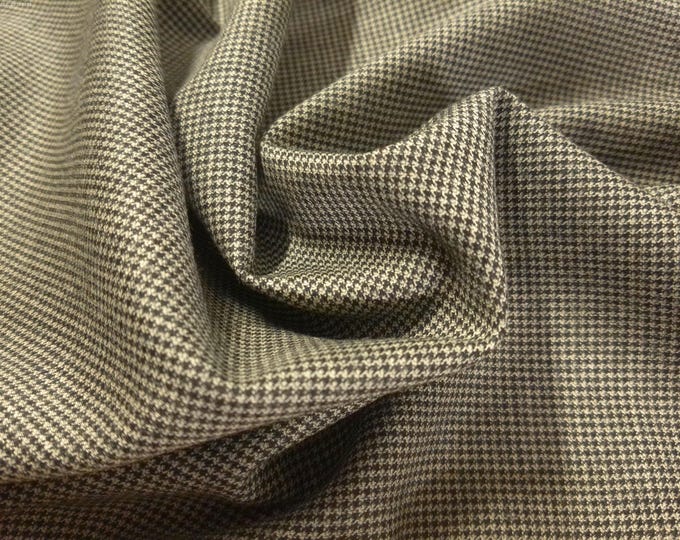 Wool "Stuffs"~Micro Houndstooth~Black/Almond~12"x31"~Light weight~Doll Fabric