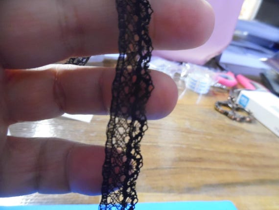 LIMITED! Vintage OOP English Cotton Lace~Black~3/8"~BTY