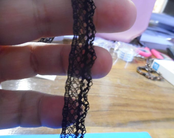 LIMITED! Vintage OOP English Cotton Lace~Black~3/8"~BTY