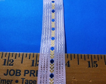Vintage Silk Blend Ribbon~1" wide~Pink/Blue/Yellow~2Yds+13"~ONLY LISTING