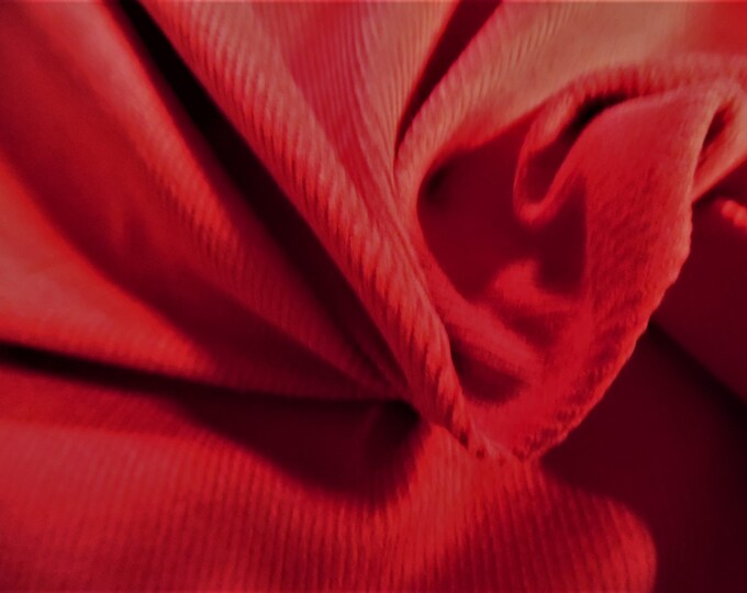 100% Cotton Featherwale Cord~Rose Red~18"x29"~Light Weight Doll Fabric~Miniatures