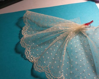 Hard To Find Antique Lace~5.25" Wide Dotted Net Lace- Ivory~BTY