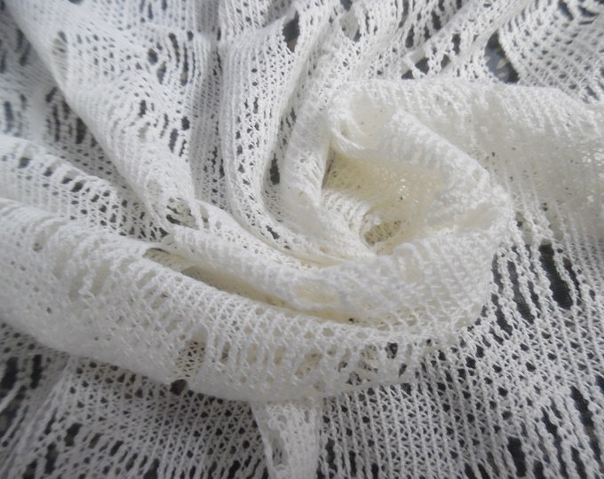 Lacy Sweater Knit~Ivory~Cotton Blend~18"x35"~Doll Sweaters