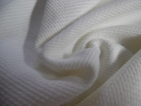 LAST! Novelty Weave Cotton Suiting~White~14"x29"~Great Doll Fabric