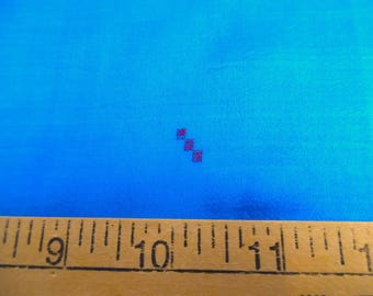 Vintage Sari Silk~Micro Embroidered Aqua~18"x40"~Miniatures/Dolls
